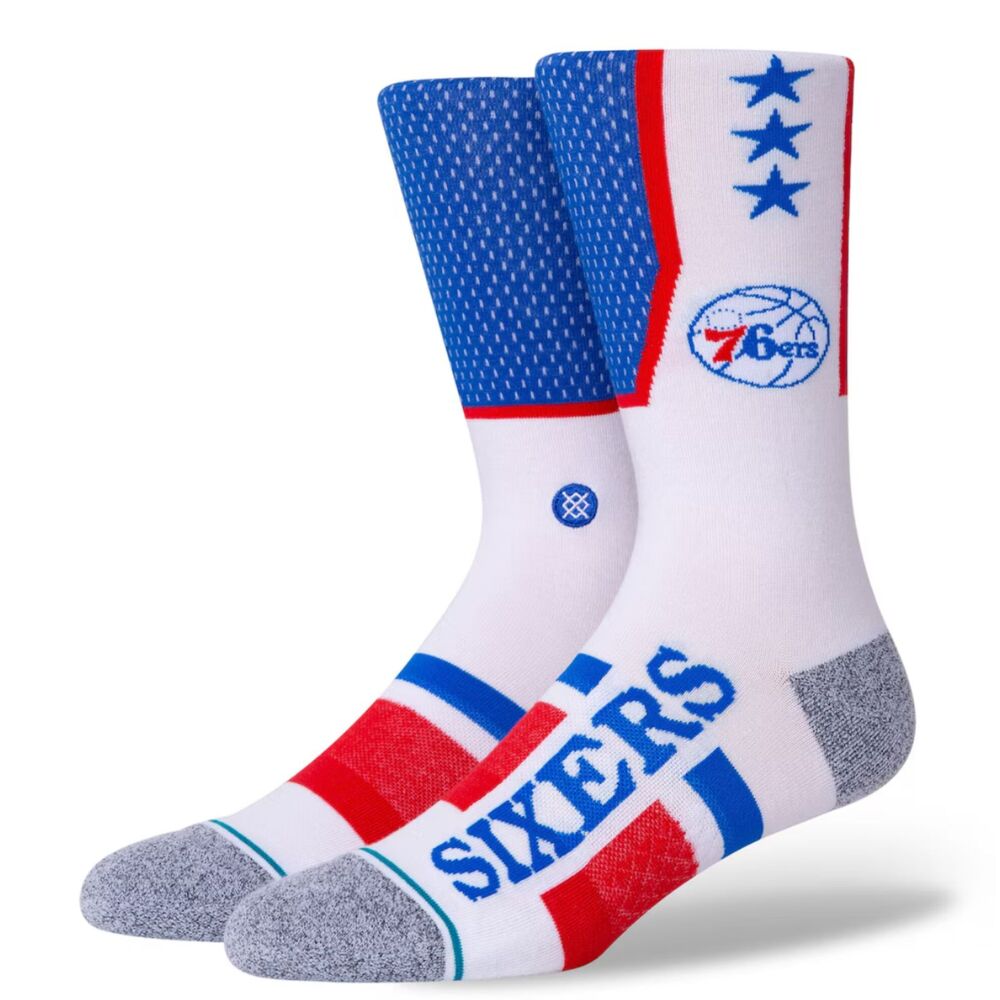 Stance Philadelphia 76ers Shortcut 2 Crew Socks Large Men's (6-8.5) Lebron NWT